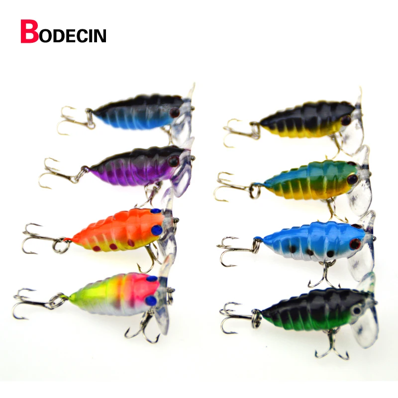 8pcs Fishing Lure Artificial Fake Bait Peche 4cm 4.4g Plastic Top Water