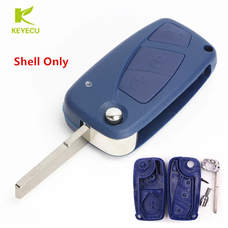 

KEYECU Replacement New Flip key Remote Car Key Case Shell 2/3 Button For FIAT 500 Punto Ducato Stilo Panda Doblo Bravo