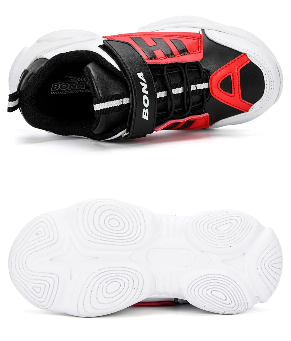 Meninos de Couro de Alta Sapatos da Moda Sapatos de Moda ao ar Bona Primavera Outono Crianças Top Sneaker Sapatos Casuais Meninas Livre Esporte Trainer 2020 12 Couro de Alta Top Sneaker Sapatos Casuais
