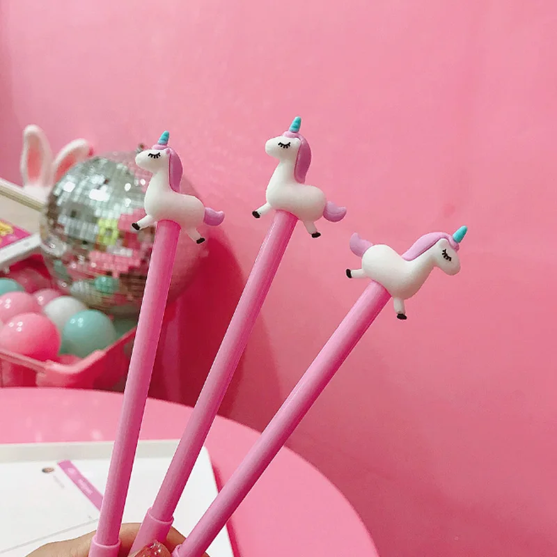 3 шт./лот Kawaii милые гелевые ручки с прыгающим единорогом креативные нейтральные