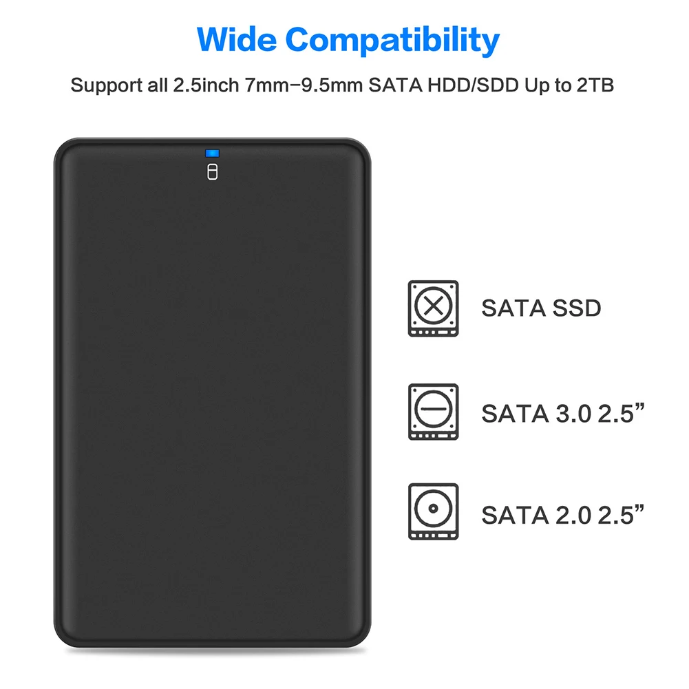 2,5 дюймов внешний hdd-бокс жесткого диска Поддержка 2 ТБ SATA USB3.0 SSD корпус