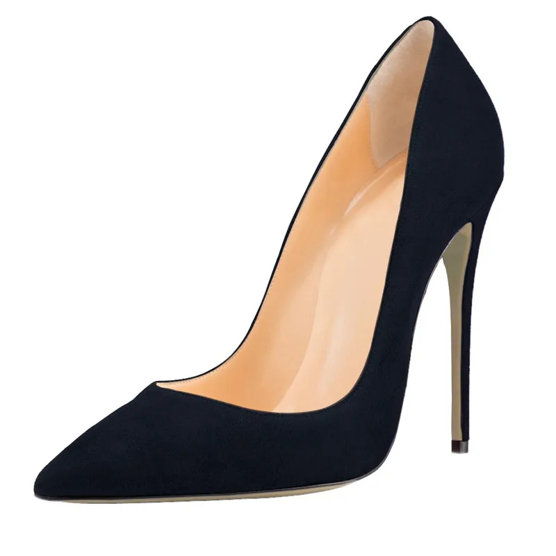 SARAIRIS/Новые цветные туфли на высоком каблуке с острым носком размера плюс 34-50, женские повседневные офисные вечерние туфли-лодочки, пикантные демисезонные туфли-лодочки - Цвет: Черный