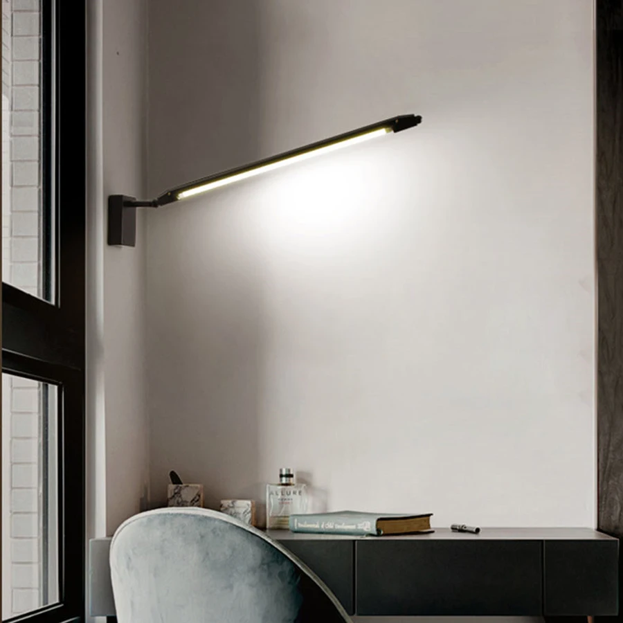 

BEIAIDI Creative Personality Strip LED Wall Lamp T5 Tube Adjustable Strip Integrated Light Adjustable Bedroom Bedside Wall Light
