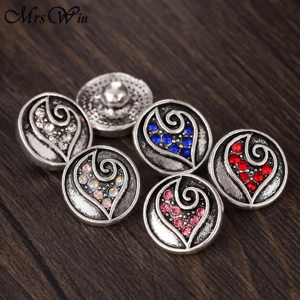 10 шт./лот новые кнопки Jewelry Винтаж горный хрусталь сердце любовь 12 мм металла оснастки кнопки Fit кнопка кнопки Браслеты Цепочки и ожерелья