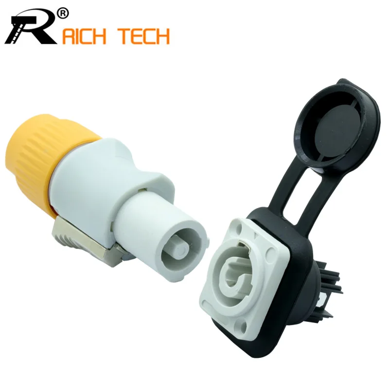 

1set Speaker PowerCON Aviation flame retardant IP65 waterproof power plug LED large screen connector lockable 20A/250V