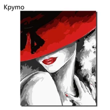 Kpymo Горячие изображение с сексуальной женщиной по номерам на холсте DIY абстрактный Безрамное масляной живописи Home Decor Wall Art Picture VA-0261