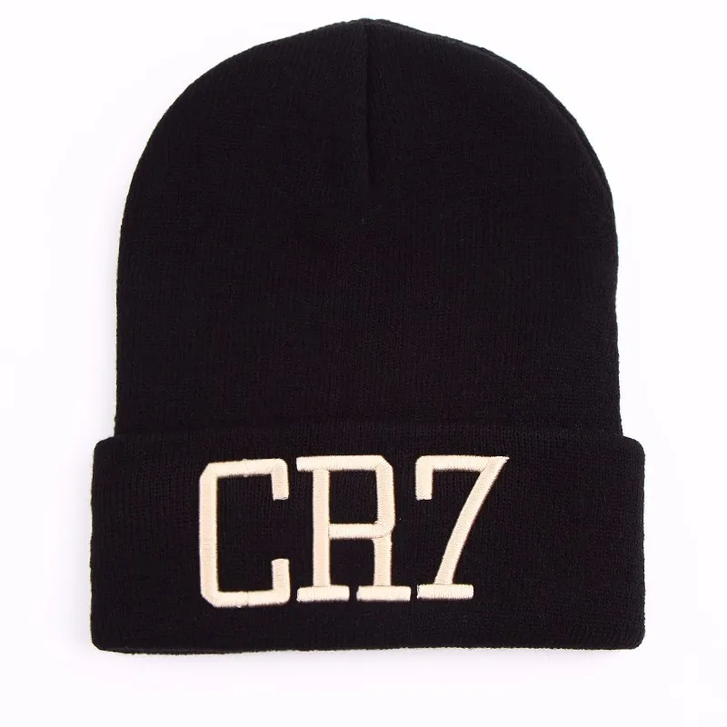 CR7 вязаные шапки, зимняя шапка s Skullies Bonnet Cristiano Ronaldo, Зимние головные уборы для мужчин и женщин, шапка, зимняя Лыжная спортивная теплая шапка - Цвет: black