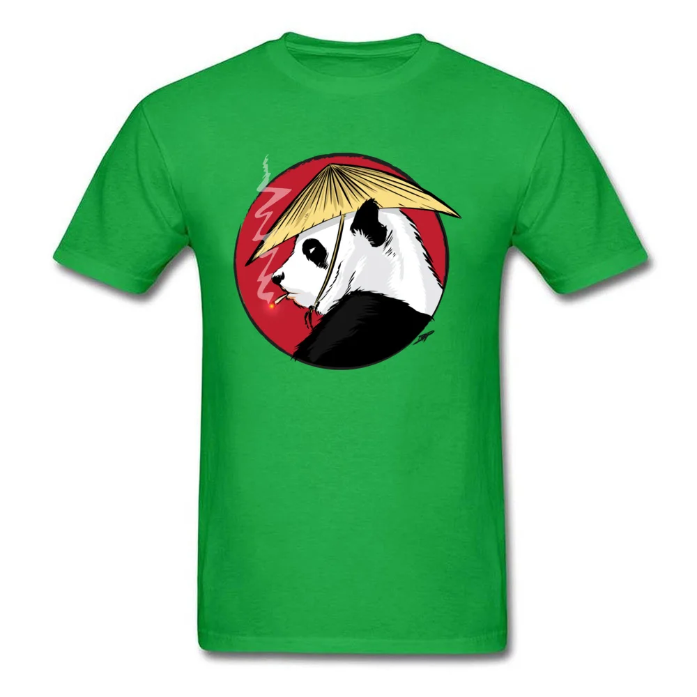 RIce Hat Panda Pure Cotton Design Tops Tees Brand New Short Sleeve Men T-Shirt Printed Fall T Shirt O Neck Top Quality RIce Hat Panda green
