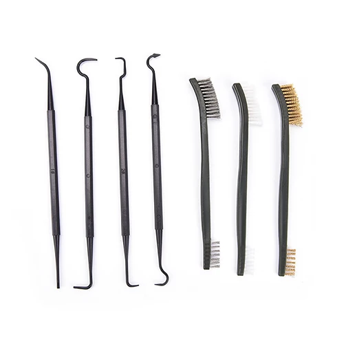 3pcs Steel Wire Brush + 4pcs Nylon Pick Set Universal Gun Hunting Cleaning Kit Tactical Rifle Gun Cleaning Tool цена 3pcs Steel Wire Brush + 4pcs Nylon Pick Set Universal Gun Hunting Cleaning Kit Tactical Rifle Gun Cleaning Tool цены онлайн
