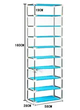 9 TIER CANVAS FABRIC SHOES RACK STORAGE CABINET RAIL ORGANISER ZIPPER STAND