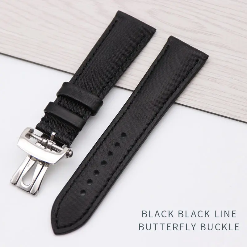 23 мм нейлоновые часы StrapTop качество модные спортивные часы браслеты подходят для Blancpain Fifty Fathoms наручные часы Универсальный Ремень - Цвет ремешка: black black line