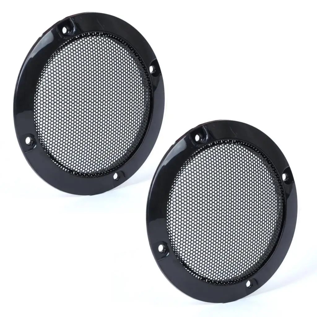 DIY 3" Inch ABS Audio Speaker Decorative Circle Cover Protection Circle w/ Protective Grille Mesh 2pcs DWCX for Most Cars