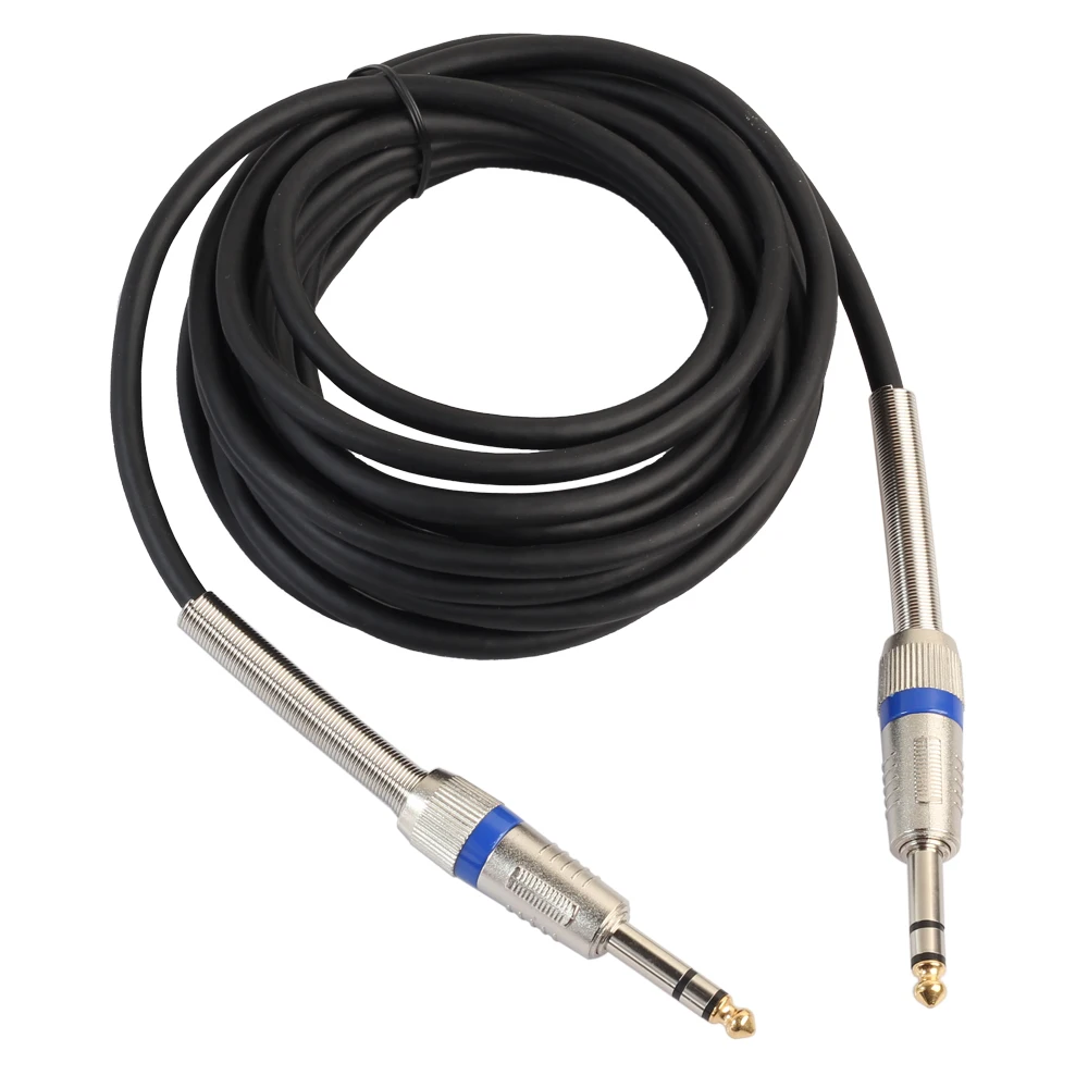 6.5mm to 6.5mm Stereo Audio Cable Male to Male With Spring Coil Protective For Electric Guitar Mixer 1.8M 3M 5M 10M