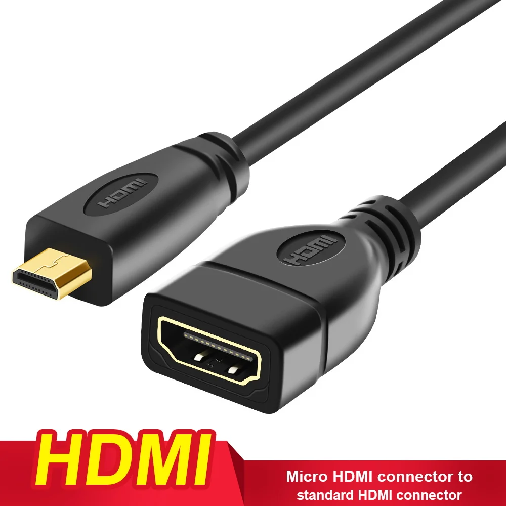 

1080P HD Micro HDMI to HDMI Cable Male to Female HDMI Adapter Convertor for HDTV Projector TV Flat Camera Moblie phone