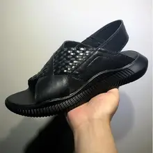 Мужские сандалии из натуральной кожи в римском стиле Стиль летние пляжные Hot отдыха гладиаторы вырезать Модные мужские Sandalias