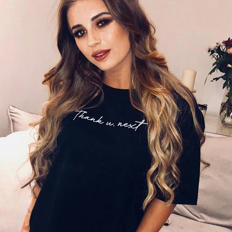 

Thank U, Next Slogan Printed T-Shirt Women Causal Ariana Grande Sweetener Music Love Fan T Shirt No Tears To Cry Shirt Drop Ship