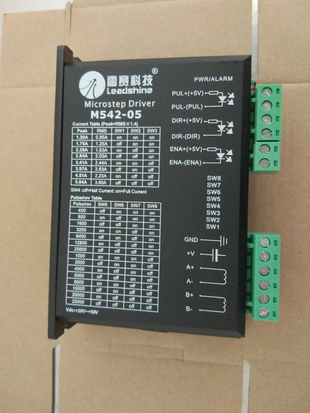Двухфазный Драйвер шагового двигателя Leadshine NEMA17 NEMA23, 36VDC 4.2A фрезерный станок с ЧПУ, M542-05 Двухфазный Драйвер шагового двигателя Leadshine NEMA17 NEMA23, 36VDC 4.2A фрезерный станок с ЧПУ, M542-05