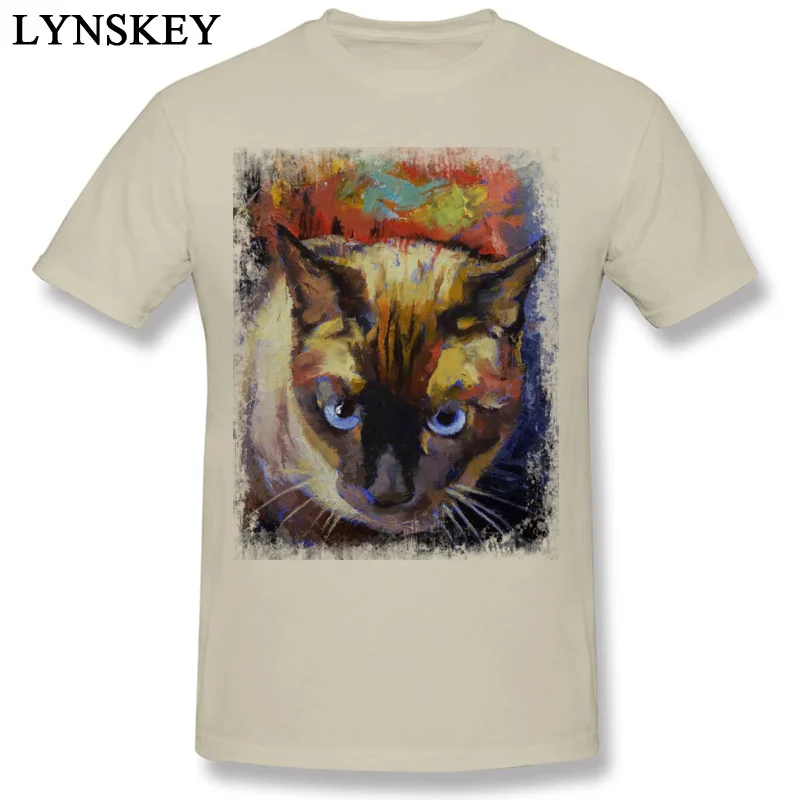 Design Summer/Fall SEAL POINT SIAMESE Tops Tees Discount Round Neck Short Sleeve 100% Cotton Student T Shirts Printed On Tee-Shirts beige