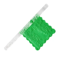 16 см* 1 см прозрачный цветы Акриловые Скалка для помадки подарок Скалка с пресс-узором Скалка Для Выпечки тиснение инструмент для выпечки