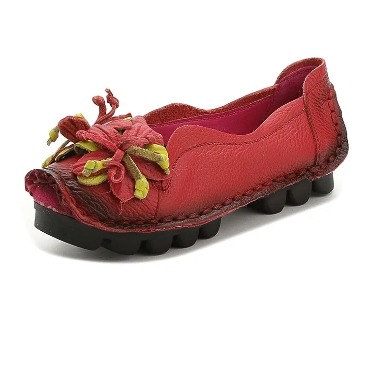 Обувь ручной работы из натуральной кожи, женская обувь на мягкой плоской подошве в стиле ретро, Новая Летняя женская обувь на плоской
