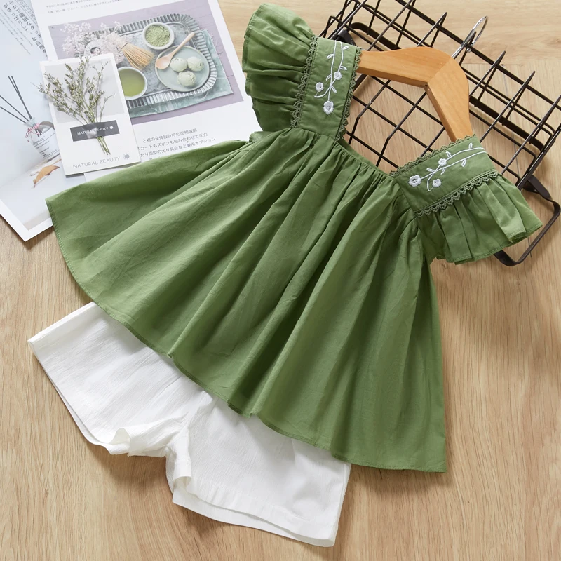 Bear leader/комплекты одежды для девочек г. Модные летние комплекты одежды для детей милая футболка+ платье с принтом куклы Одежда для девочек из 2 предметов