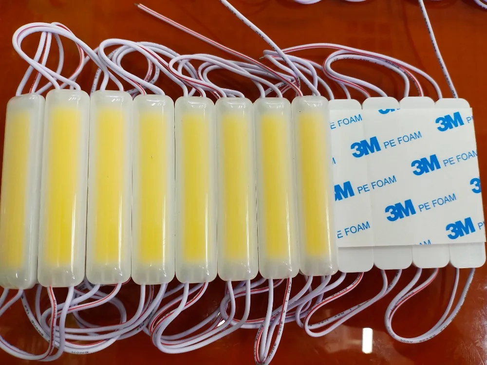 100 шт. COB модуль реклама лампа 2 Вт IP65 Водонепроницаемый DC12V Безопасный светодиодной подсветкой белый/красный /синий