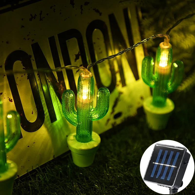 

5M Solar Lamp Cactus Potted Plant Fairy lampada Solar Garlands Garden Lights Strip String Lights Wedding Christmas Decor Lamp