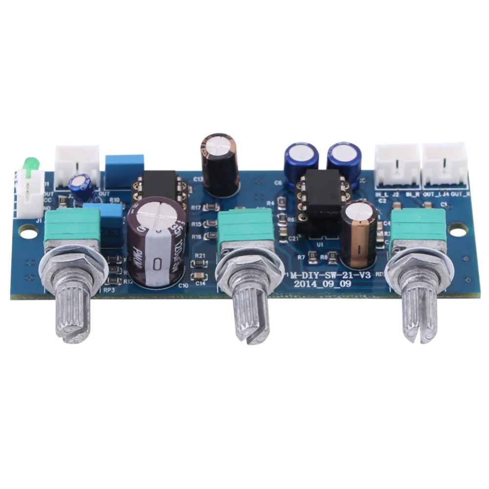 

1pc NE5532 Low Pass Subwoofer Filter Pre AMP Pre-amplifier Board for 2.1 Channel Subwoofer Pre-amp LED indicator light