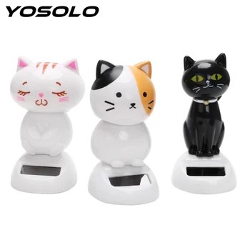 

YOSOLO Solar Powered Swinging Cat Car Ornaments Dashboard Decoration Car-styling Accessories