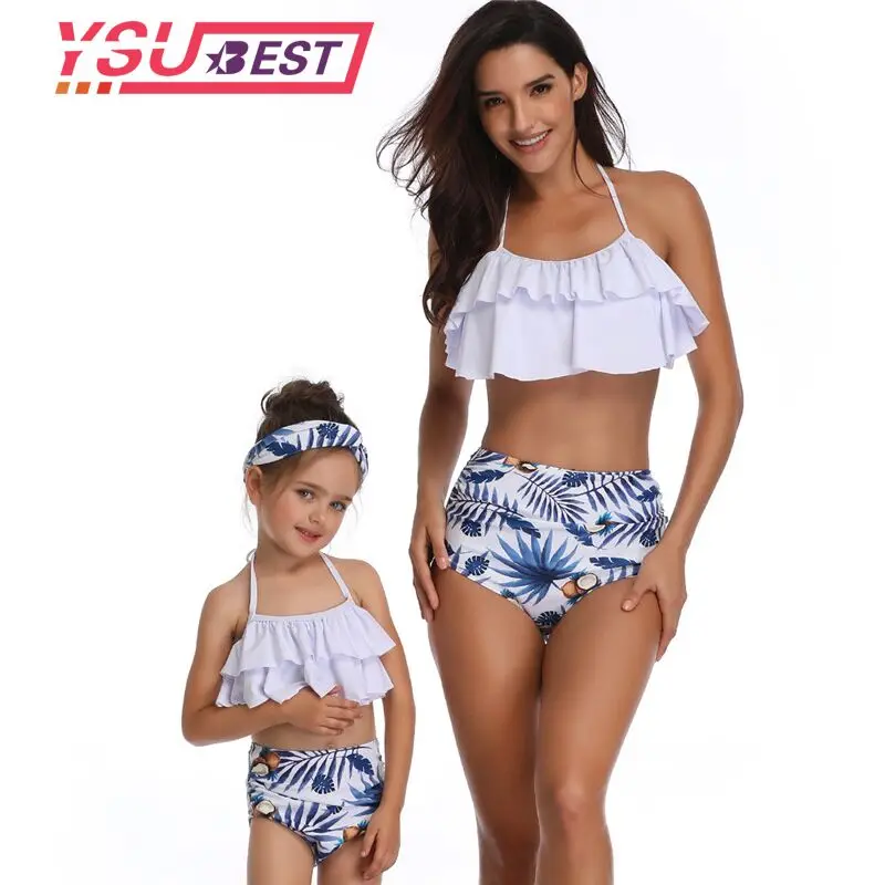 Family Matching Clothes Look Mommy and ME Bikini 2019 New Mother Daughter Swimsuit Mom Bathing Suit Swimwear | Мать и ребенок