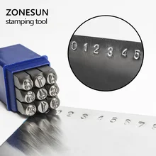 ZONESUN 9PCS Jewelry Stamps Number Set Punch Steel Metal Tool Case Craft Hot 2/3/4/5/6/8/10/12mm