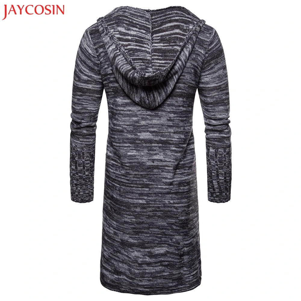 JAYCOSIN Мужское пальто осень зима повседневный однотонный вязаный Тренч с