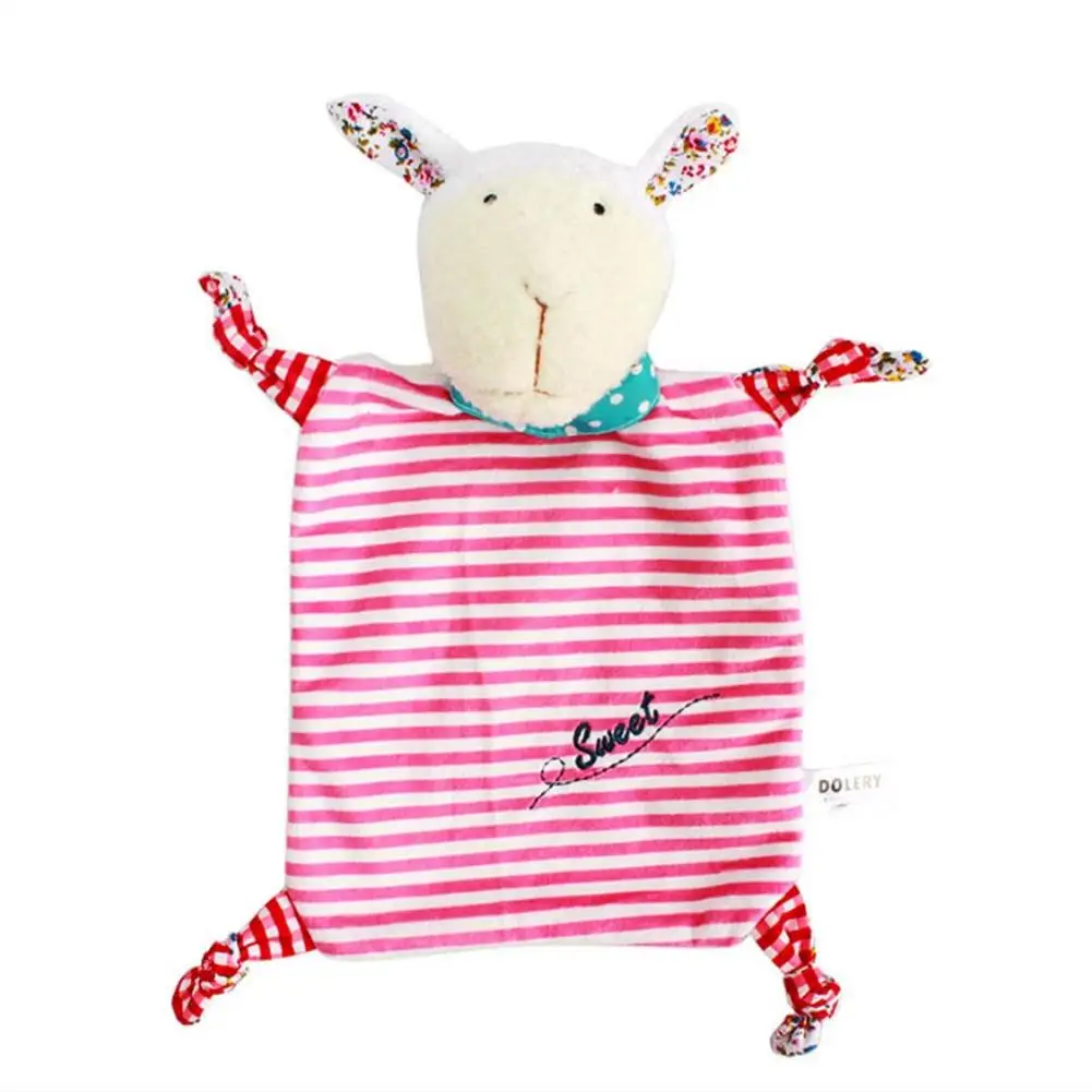 

4 style Newborn Baby Striped animal Towel Appease Grasping Soft Comforting Doll Baby Bath Towel Hand Towel Rattle Plush