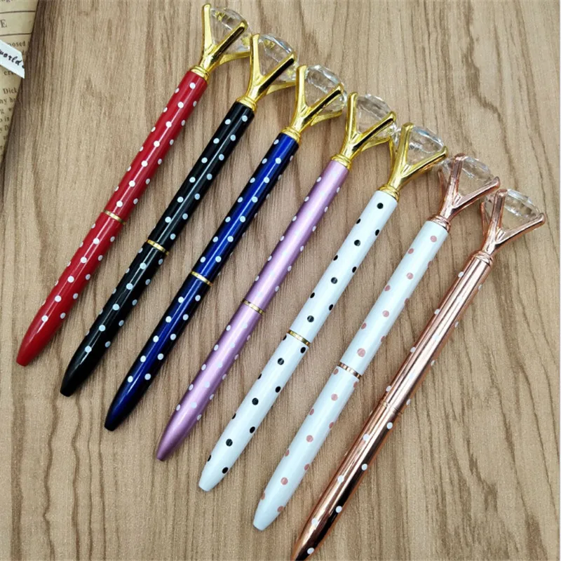 Ballpoint Pen Big Gem Metal Ball Pen With Large Diamond Black Magical Pen Fashion School Office Supplies Exam Spare Singature Ballpoint Pen Big Gem Metal Ball Pen With Large Diamond Black Magical Pen Fashion School Office Supplies Exam Spare Singature