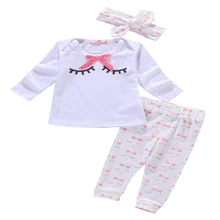 Одежда для маленьких девочек осенние комплекты одежды для новорожденных девочек комплекты из 3 предметов(топ+ штаны+ повязка на голову), одежда для маленьких девочек одежда для малышей