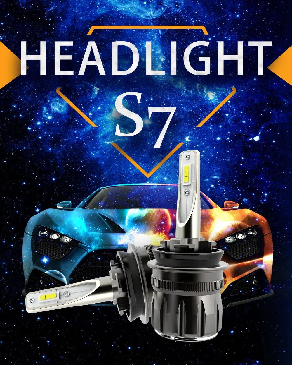 

2Pcs H8 H9 H11 80W 9600LM ETI-7535 Chips S7 Car LED Headlight Front Lamps Bulb H1 H4 H7 9005/6 HB3/4 9012 D1S/D2S/D3S/D4S 6000K