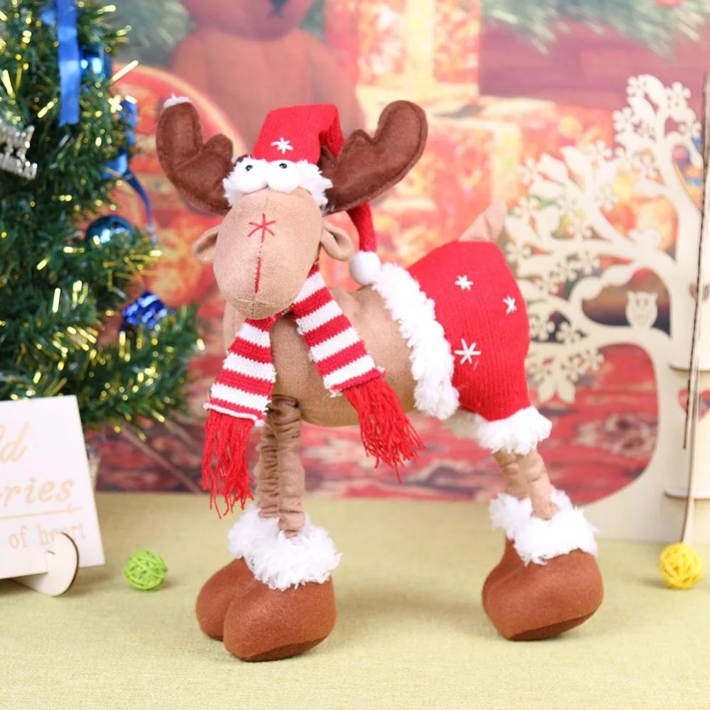 

Christmas Reindeer Doll Xmas Deer Elk Party Doll Christmas Desktop Plush Reindeer Ornaments Cute Standing Toy Decors for home