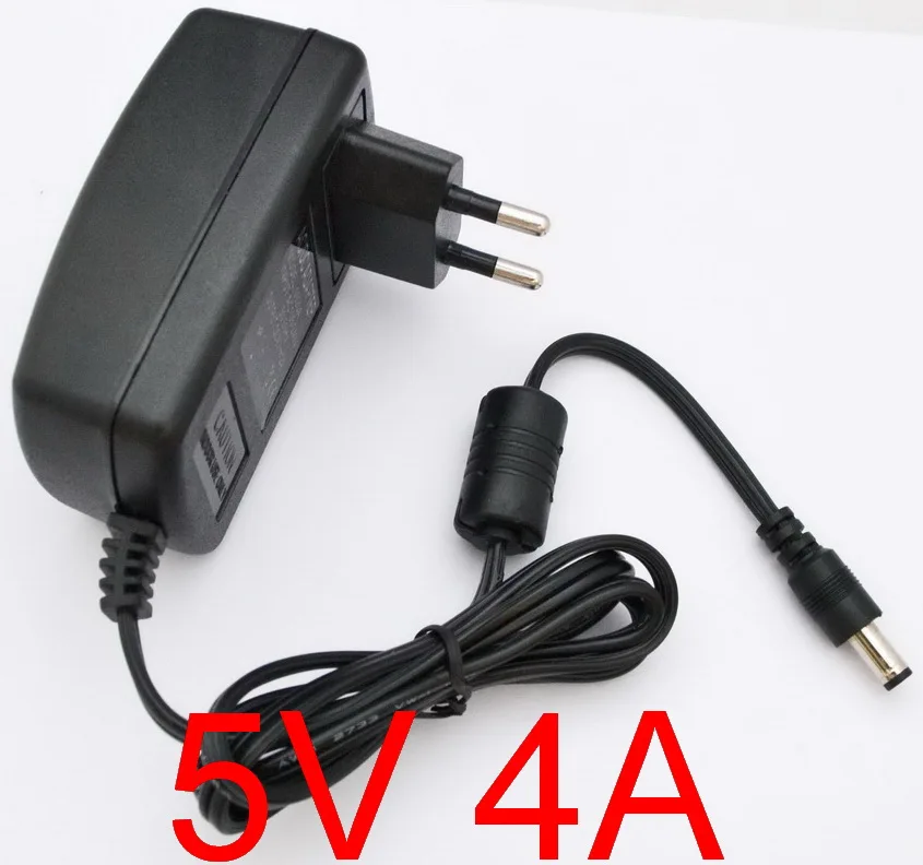 

50PCS 5V4A AC 100V-240V Converter Adapter DC 5V 4A 4000mA Power Supply EU Plug 5.5mm x 2.1-2.5mm
