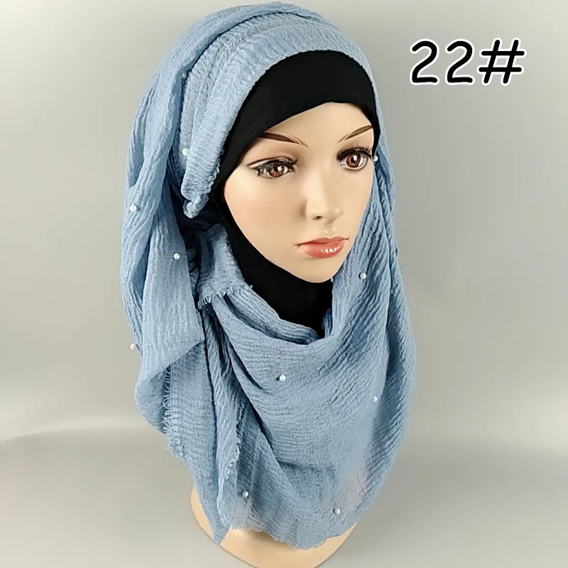 N18 20 шт жемчуг пузырьковый однотонный шарф-хиджаб/шарфы бахрома мягкий хиджабы глушитель шали Большая упаковка пашмины