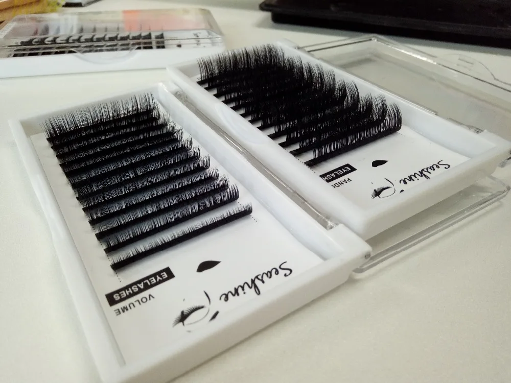 Online Campuran Trays L curl Bulu Mata Ekstensi Bulu Mata Individu Bulu Mata Palsu Alami 100% buatan tangan pengiriman gratis