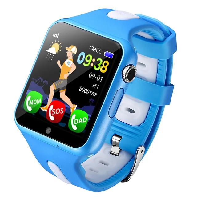 ITORMIS умные часы для детей V5K детский ремешок gps трек Спортивные Детские умные часы Поддержка sim-карты камера безопасности телефон детские часы - Цвет: Blue White