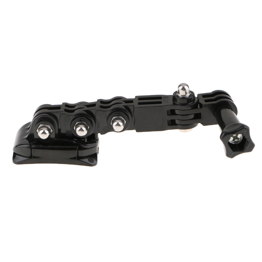 Helmet Mount Arm for GoPro Hero 6/5/4/3+ Adjustable Bracket Sports Camera Housing Adapter with 2x Curved Adhesive Base Pad