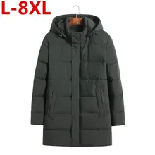 Высокое качество плюс size8XL Новые мужские куртки, плотные теплые зимние куртки Повседневное Для мужчин парка верхняя одежда с капюшоном куртка на подкладке из хлопка