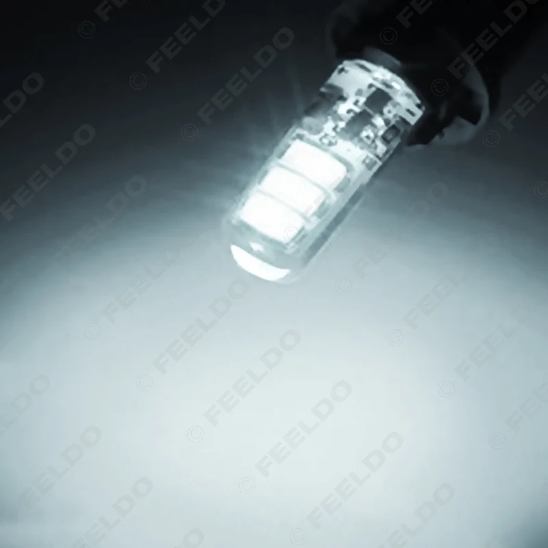 FEELDO 1 шт. белый автомобиль T4W BA9S 12 SMD 2835 Чип силиконовый чехол светодиодов номерной