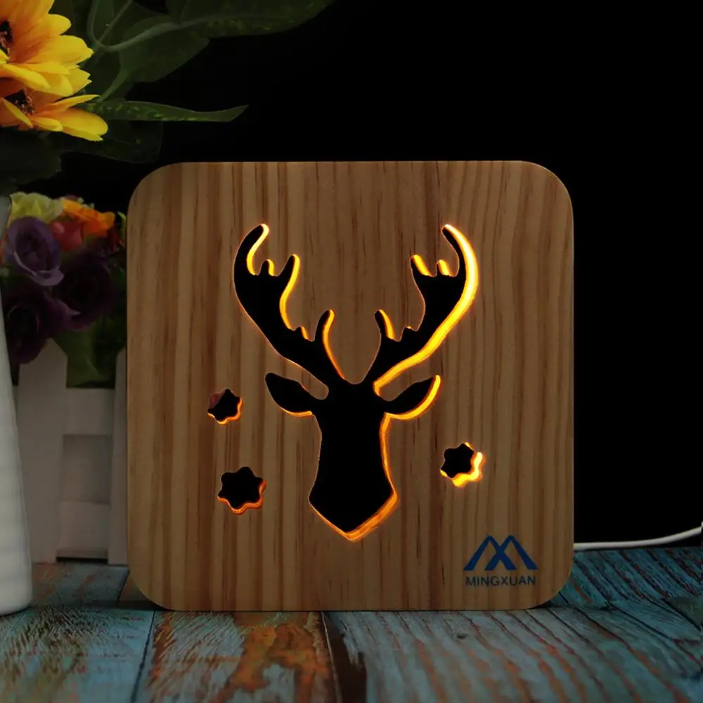 Elk Book Light Solid Wood Night Light Book Light Lamp Usb Led Booklight Lamp Atmosphere Dc Warm White Led Bulbs Light (3)