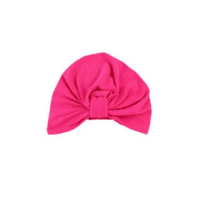 Одежда для новорожденных; детское платье с бантом; шапка для малышей; милая Удобная Больничная однотонная облегающая 7 видов стилей из искусственного шелка; Шапка-бини; популярная шапка Pudcoco - Цвет: Розово-красный