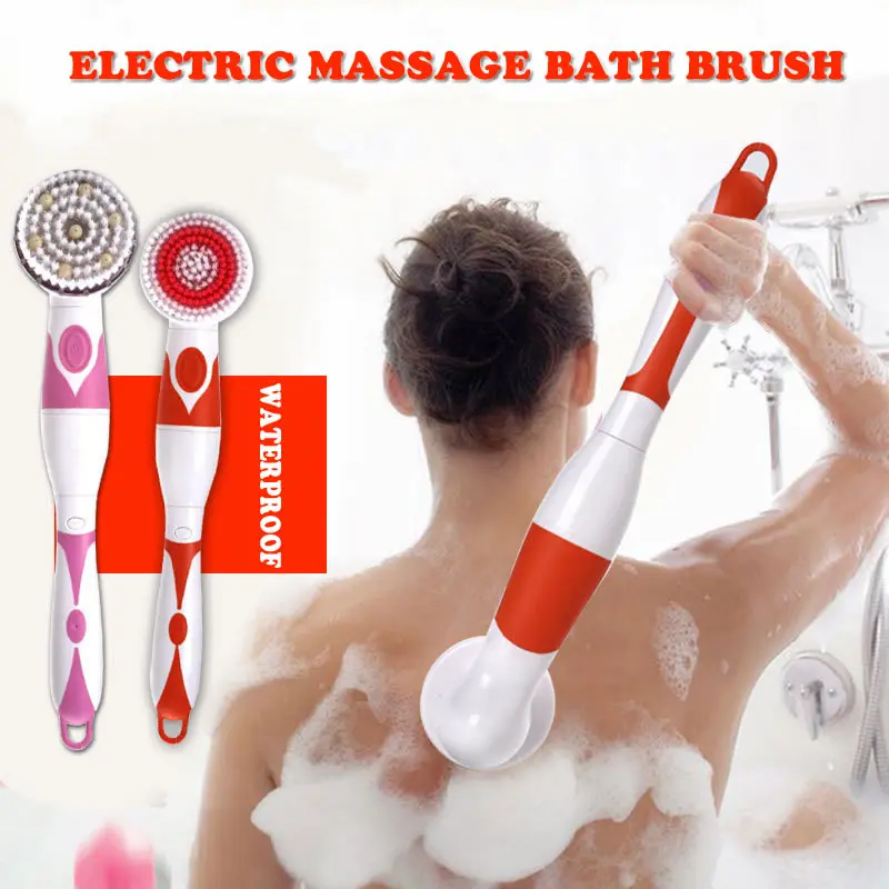 Online NEUE 4 In 1 Elektrische Bad Pinsel Langen Griff Wasserdicht Körper Reinigung Pinsel Massage Hause Dusche Reinigen Spa system Gesundheit Pflege