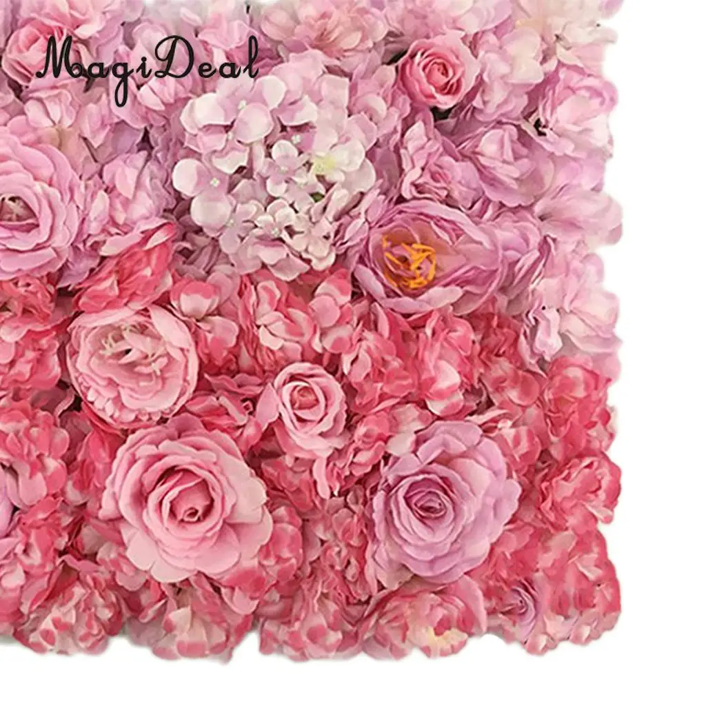Artificial Flower Roses Wall Panel Wedding Stage Backdrop Home Shop Window Decorative Forals 7 Colors Pick