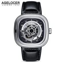 Mechanical Men’s Watches AGELOCER Brand Men Sports Watch aaa Leather Wristwatch 50M Diver Watch Relogio Masculino