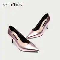 SOPHITINA Elegant Women's Pumps High Quality Cow Leather Sexy Pointed Toe New Shoes Wedding Sexy High Heels Hot Sale Pumps SO174